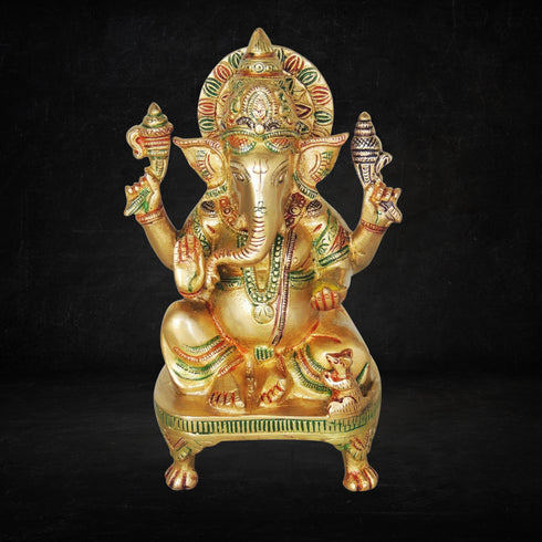 Brass Ganesh Chowki 2.5kg